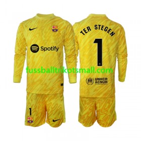 Fußballtrikots FC Barcelona Ter Stegen 1 Torwart Kinder 2024-2025 Langarm Auswärts-trikot kaufen